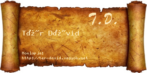 Tér Dávid névjegykártya